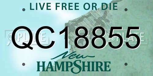 QC18855 New Hampshire License Plate