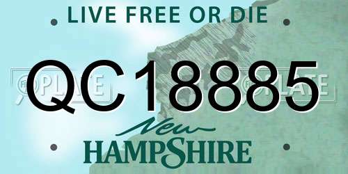 QC18885 New Hampshire License Plate