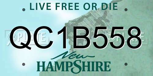 QC1B558 New Hampshire License Plate