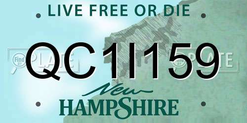 QC1I159 New Hampshire License Plate