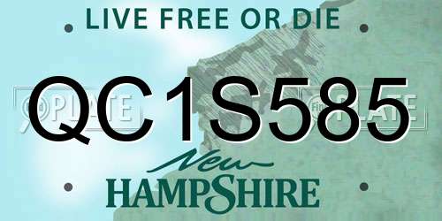 QC1S585 New Hampshire License Plate