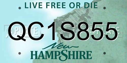 QC1S855 New Hampshire License Plate