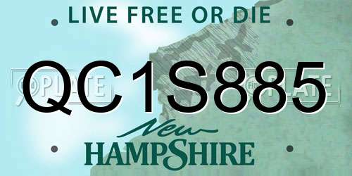 QC1S885 New Hampshire License Plate