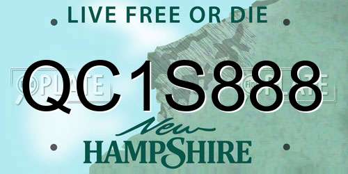 QC1S888 New Hampshire License Plate
