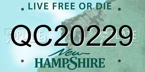 QC20229 New Hampshire License Plate