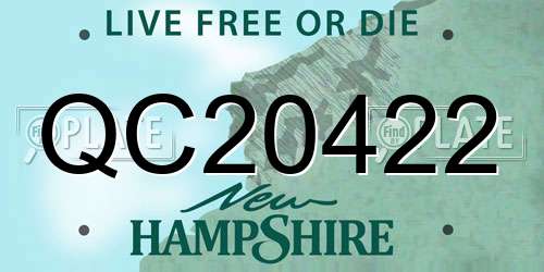 QC20422 New Hampshire License Plate
