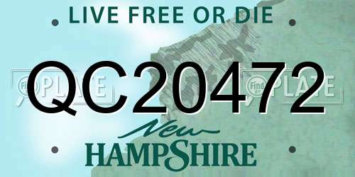 QC20472 New Hampshire License Plate