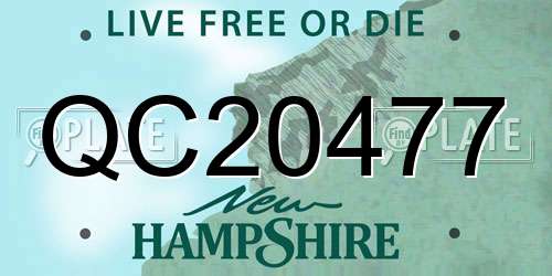 QC20477 New Hampshire License Plate