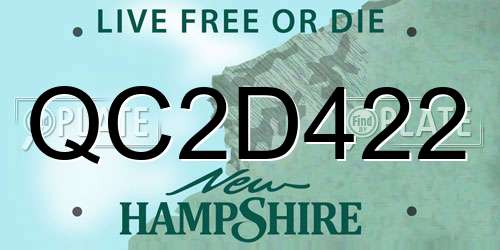 QC2D422 New Hampshire License Plate