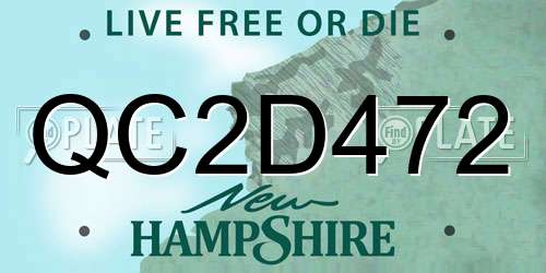 QC2D472 New Hampshire License Plate