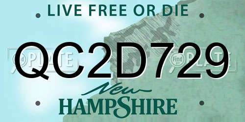 QC2D729 New Hampshire License Plate