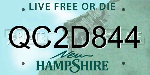 QC2D844 New Hampshire License Plate