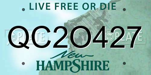 QC2O427 New Hampshire License Plate