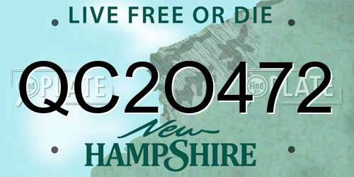 QC2O472 New Hampshire License Plate