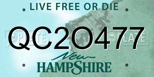 QC2O477 New Hampshire License Plate