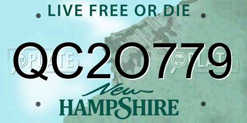 QC2O779 New Hampshire License Plate