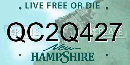 QC2Q427 New Hampshire License Plate