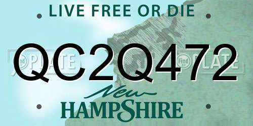 QC2Q472 New Hampshire License Plate