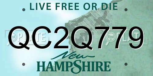 QC2Q779 New Hampshire License Plate