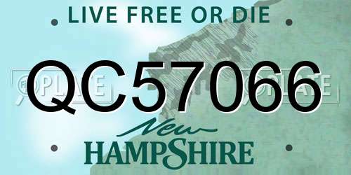 QC57066 New Hampshire License Plate