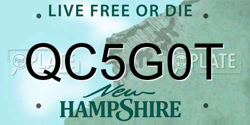 QC5G0T New Hampshire License Plate