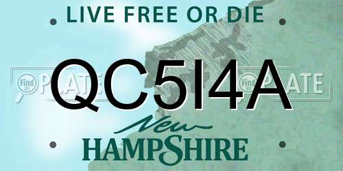 QC5I4A New Hampshire License Plate