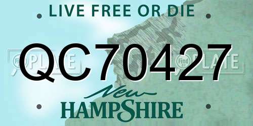 QC70427 New Hampshire License Plate