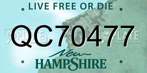 QC70477 New Hampshire License Plate