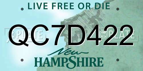 QC7D422 New Hampshire License Plate