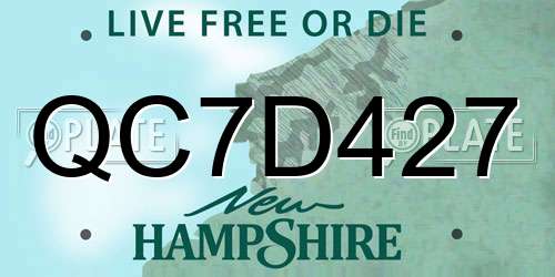 QC7D427 New Hampshire License Plate