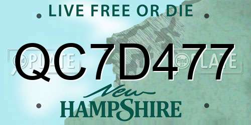 QC7D477 New Hampshire License Plate