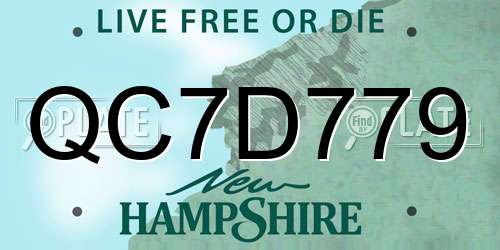 QC7D779 New Hampshire License Plate