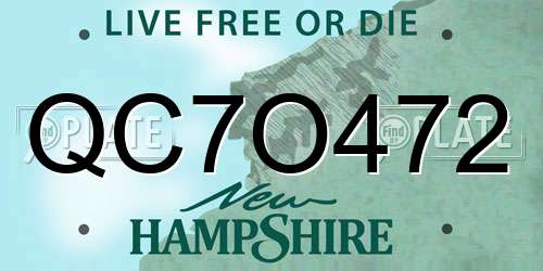 QC7O472 New Hampshire License Plate