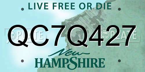 QC7Q427 New Hampshire License Plate