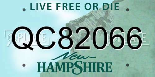 QC82066 New Hampshire License Plate
