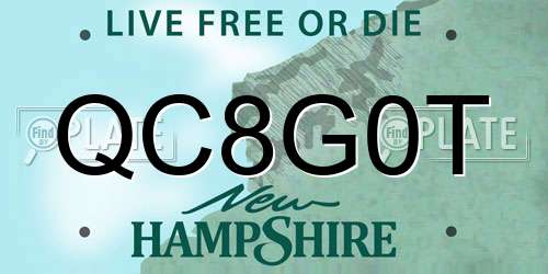 QC8G0T New Hampshire License Plate
