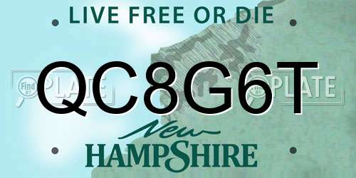 QC8G6T New Hampshire License Plate