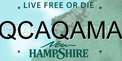 QCAQAMA New Hampshire License Plate