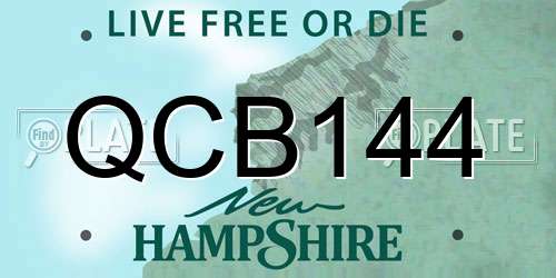 QCB144 New Hampshire License Plate