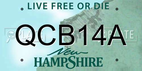 QCB14A New Hampshire License Plate