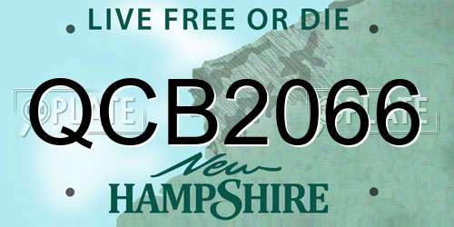 QCB2066 New Hampshire License Plate