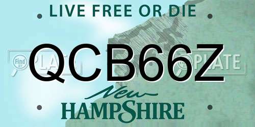 QCB66Z New Hampshire License Plate