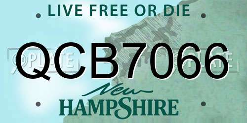 QCB7066 New Hampshire License Plate
