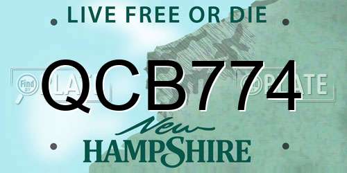 QCB774 New Hampshire License Plate
