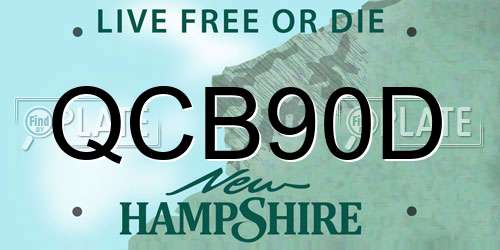 QCB90D New Hampshire License Plate