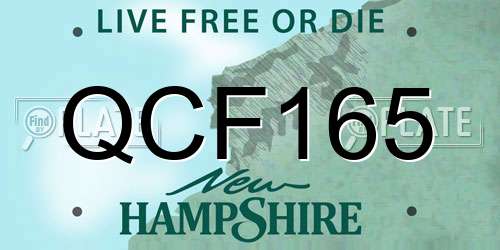 QCF165 New Hampshire License Plate