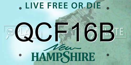 QCF16B New Hampshire License Plate