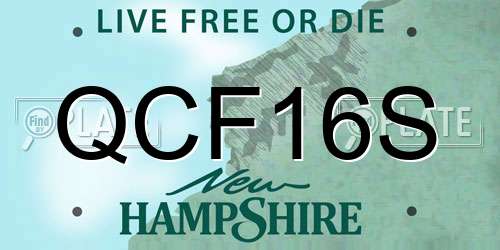 QCF16S New Hampshire License Plate
