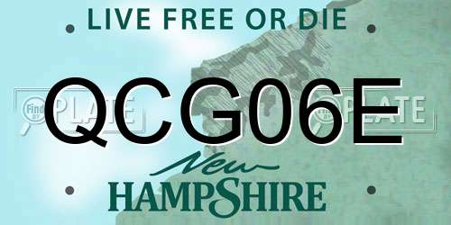 QCG06E New Hampshire License Plate