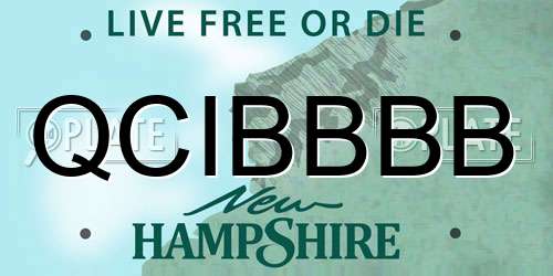 QCIBBBB New Hampshire License Plate